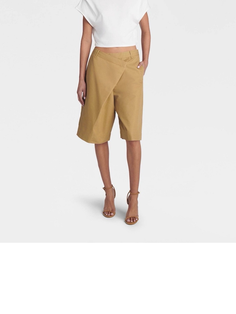 KBB by Kahlana The Asym Bermuda Shorts High-Waist Wrap Front Bermuda Shorts